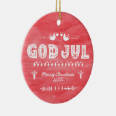 Red God Jul Swedish Christmas Keramik Ornament (Rechts)
