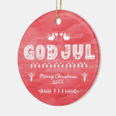 Red God Jul Swedish Christmas Keramik Ornament (Links)