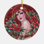 Red goddess Christmas  Keramik Ornament (Vorne)