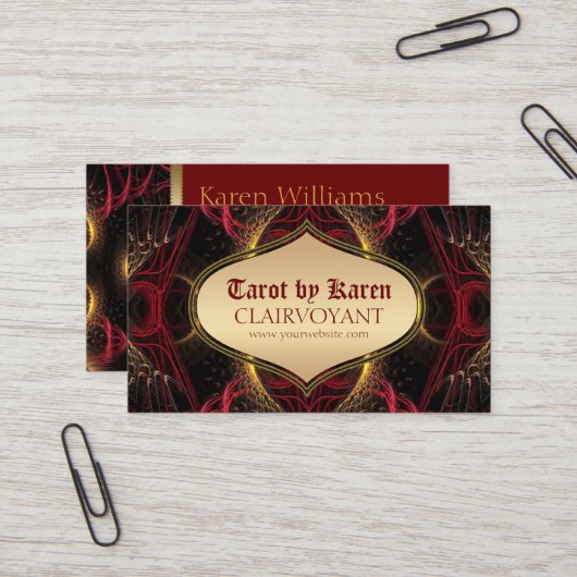 Red Goddess Tempel Tarot Business Cards Visitenkarte (Vorderseite/Rückseite Beispiel)