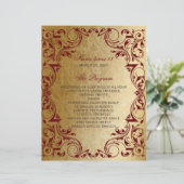 Red Gold 18 Candles and Roses Ceremony Program (Stehend Vorderseite)