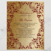 Red Gold 18 Kerzen und Rose Zeremonie Programm (Vorderseite)