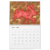 Red Gold 2023 Jahr des Kaninchen Chinesisches Neuj Kalender (Mär 2026)