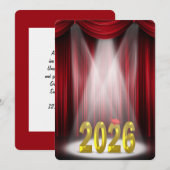 Red & Gold 2025 Abschluss in Spotlight Einladung (Vorne/Hinten)
