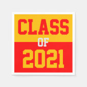Red & Gold Abschluss Class 2024 Serviette (Vorderseite)