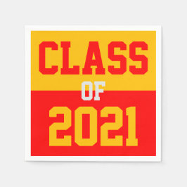 Red & Gold Abschluss Class 2024 Serviette