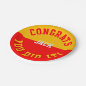 Red & Gold Abschluss Glückwunsch - Sie haben es ge Pappteller (Schrägansicht)