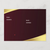 Red Gold Abschluss Save the Date Postkarte (Rückseite)