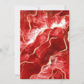 Red Gold Agate Elegante Moderne Hochzeit Einladung (Rückseite)