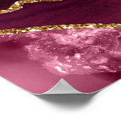 Red Gold Agate Wedding Seating Chart 8 Table Poster (Ecke)