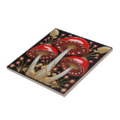 Red Gold Amanita Muscaria Mushroom 3D-Effekt Fliese (Seite)