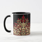 Red Gold and Black Damask  Tasse (Links)