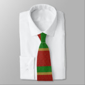 Red , gold and green stripe necktie, tie krawatte (Gebunden)