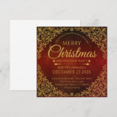Red Gold and Velvet Elegant Christmas Einladung (Vorne/Hinten)