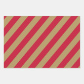 Red, Gold, and White Chevron & Stripe Patterns Geschenkpapier Set (Vorderseite 3)