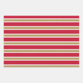 Red, Gold, and White Chevron & Stripe Patterns Geschenkpapier Set (Vorderseite 2)