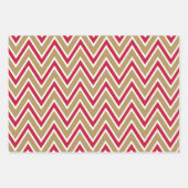 Red, Gold, and White Chevron & Stripe Patterns Geschenkpapier Set (Vorderseite)
