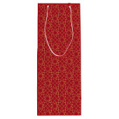 Red & Gold Arabesque Geschenktasche Geschenktüte Für Weinflaschen (Rückseite)