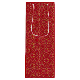 Red & Gold Arabesque Geschenktasche Geschenktüte Für Weinflaschen