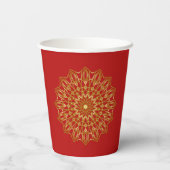 Red & Gold - Arabisch inspiriert Paper Cup Pappbecher (Rückseite)