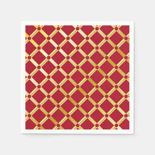Red & Gold Arabisch inspiriert Paper Napkins Serviette (Vorderseite)