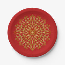 Red & Gold arabisch inspiriert Paper-Teller