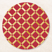 Red & Gold arabisch inspiriert Paper-Untersetzer