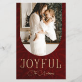 Red Gold Arch Joyful Foto Holiday Card (Vorderseite)