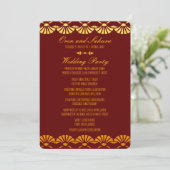 Red & Gold Art Deco-Stil Hochzeitsprogramme Programm (Stehend Vorderseite)