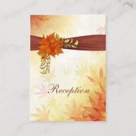 Red & gold Autumnal Blätter Hochzeitskarte Begleitkarte