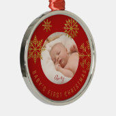 Red Gold Babys Erste Weihnachtsgeschenke Keramik O Ornament Aus Metall (Rechts)
