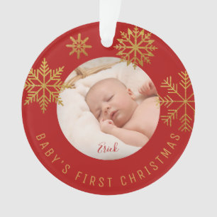 Red Gold Babys Erste Weihnachtsgeschenke Ornament