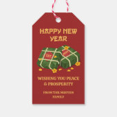 Red & Gold Banh Chung Ochna Vietnamese Tet 2026 Geschenkanhänger (Rückseite)