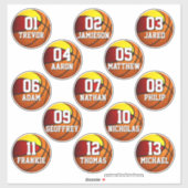 red gold basketball team colors 13 bottle labels (Blatt)
