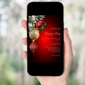 Red gold Baubles Mitarbeitergeschäft Weihnachtsfes Einladung