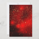 Red Gold Bells Baubles Weihnachtsfeier Einladung (Rückseite)