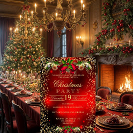 Red Gold Bells Heilige Weihnachtsfeier Einladung