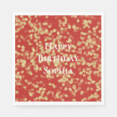 Red Gold Birthday Serviette (Vorderseite)