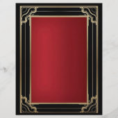 Red Gold Black Art Deco Luxus Briefbogen (Vorderseite)