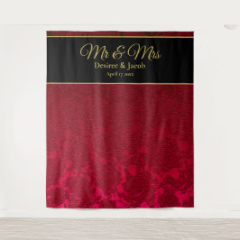 Red Gold Black Christmas Winter Hochzeit Hintergru Wandteppich