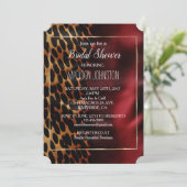 Red Gold Black Cowhide Einladung (Stehend Vorderseite)