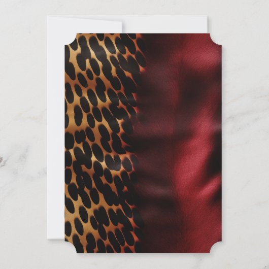 Red Gold Black Cowhide Einladung (Rückseite)