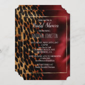 Red Gold Black Cowhide Einladung (Vorne/Hinten)