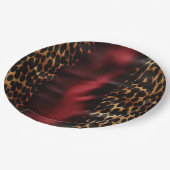 Red Gold Black Cowhide Pappteller (Schrägansicht)