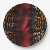 Red Gold Black Cowhide Pappteller (Vorderseite)