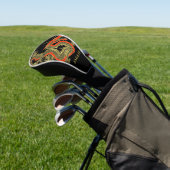 Red Gold Black Fantasy Chinese Dragon Golf Headcover (In SItu)