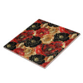 Red Gold Black Floral Fliese (Seite)