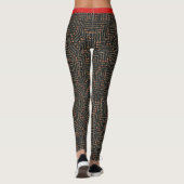 Red Gold Black Glitzer, gedruckte Schalttafel Leggings (Rückseite)