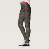 Red Gold Black Glitzer, gedruckte Schalttafel Leggings (Links)