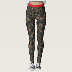 Red Gold Black Glitzer, gedruckte Schalttafel Leggings